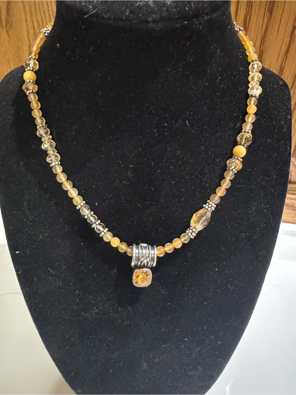 DAC Deborah Armstrong 925 Sterling Citrine Gemstone Necklace